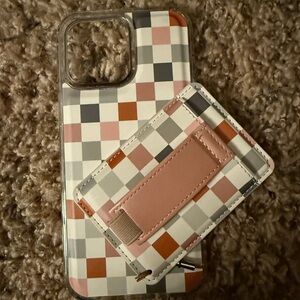 Pink and Gray Checkerboard Phone Case
